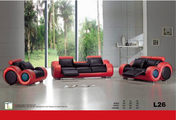 2 TONE BLACK/RED - Chicago Furniture