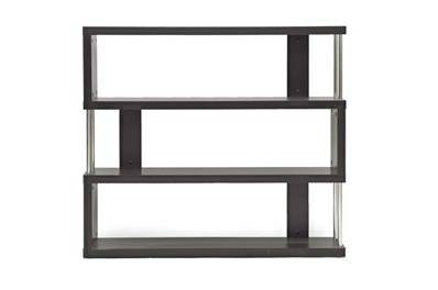 Barnes Dark Brown Three-Shelf Modern Bookcase  - Chicago Furniture