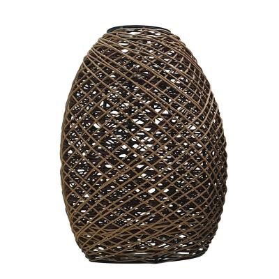 Easy Fit Lampshade Woven Design Rattan Ceiling Brown Light Shade - Coventry Electronics