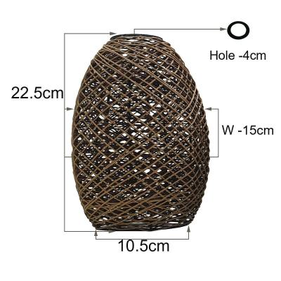 Easy Fit Lampshade Woven Design Rattan Ceiling Brown Light Shade - Coventry Electronics