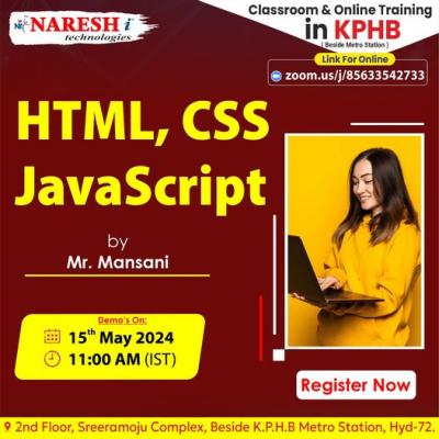 Attend a Free Demo on Html | CSS | JavaScript by Mr. Venkatesh Mansani - naresh IT - Hyderabad Computer