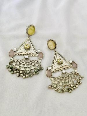 Buy Designer Oxidised Triangle Earrings - Ishhaara - Chennai Livestock