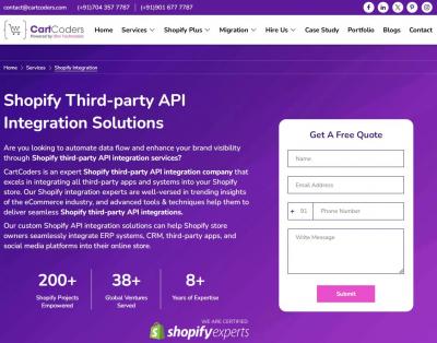 The Best Shopify API Integration Services by CartCoders - Ahmedabad Professional Services