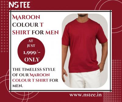 Maroon t shirt for men - Delhi Clothing