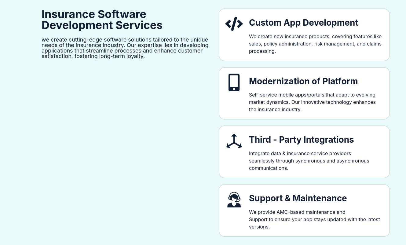 Custom Insurance App development 