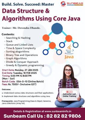 Enhance Your Coding Skills with Data Structures and Algorithms Classes at Sunbeam Institute, Pune