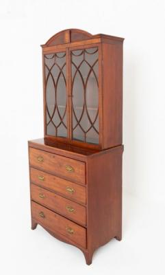 Period Regency Secretaire Bookcase in Mahogany