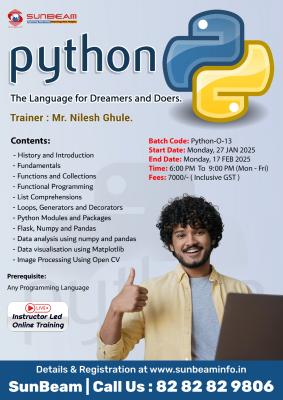 Join Sunbeam Institute's Python Development Course in Pune