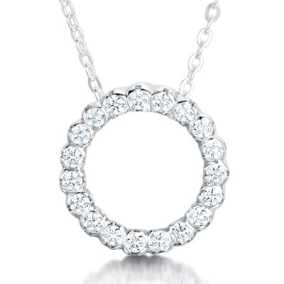 Elegant Lab Made Diamonds Circle Pendant Necklace – Timeless & Sustainable Jewellery