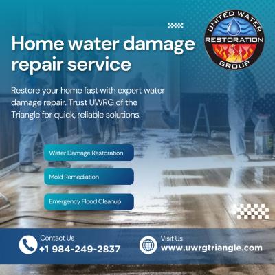 Home water damage repair service Durham