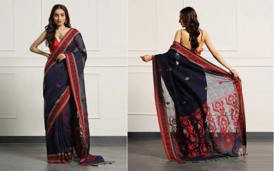 Buy Pure Linen Saree Online