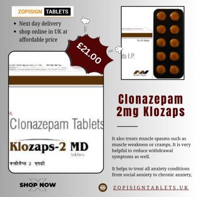 Buy Clonazepam 2mg Klozaps Online