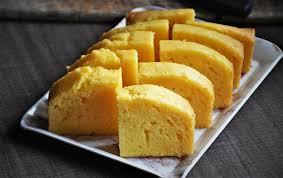 Eggless custard cake in microwave