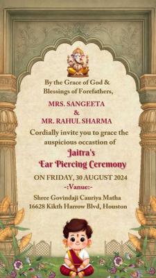 Ear piercing ceremony invitation template - Surat Other