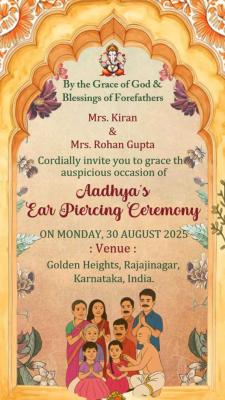 Ear piercing ceremony invitation template - Surat Other