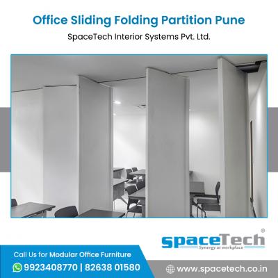 Office Sliding Folding Partition Pune — SpaceTech Interior