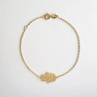 Protective 18K Gold Chain Bracelet – Hand of Fatima - Bern Jewellery