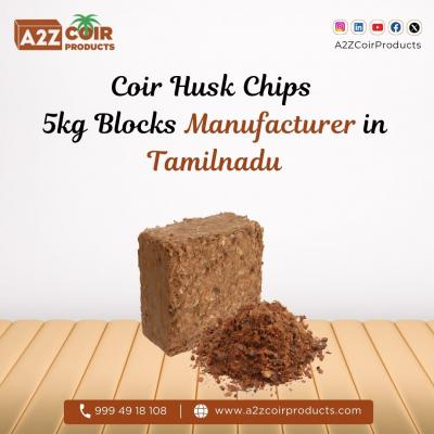 Coir Husk Chips 5KG Blocks Manufacturer in Tamilnadu