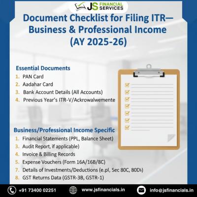 ITR Filing Made Easy for Business & Professionals – JS Financial Services
