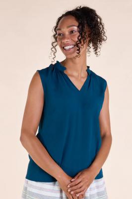 Stay Cool and Classy with the Frill Neck Sleeveless Top
