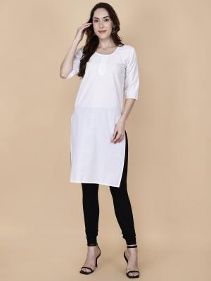 Elegant White Kurti Plain – Only ₹599 | Pretty Lady