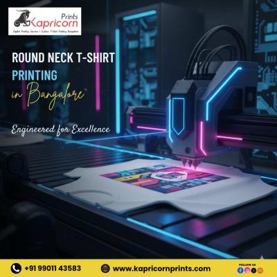 Round Neck T‑Shirt Printing in Bangalore