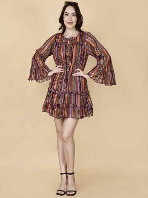 Short Fit And Flare Multicolor Dress – Feel Beautiful, Feel You!