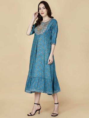 A-Line Kurta Blue – Elegant, Stylish & Comfortable!