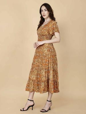 Fit and Flare Maxi Dress Mustard Yellow – Pretty Lady