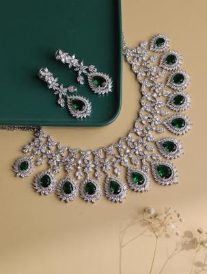 2. Sparkling Cubic Zirconia Necklace Set - Hyderabad Other