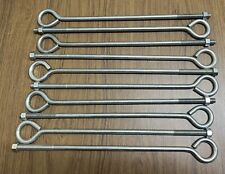 3/8-16 x 12" OAL 13-1/2" Zinc Plated Coarse Thread Eye Bolts with Nuts Qty 10 - Wheeling - US"