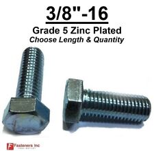 3/8-16 Hex Bolt Zinc Plated Grade 5 Cap Screw Coarse Thread (All Lengths & Qtys) - Redding - US