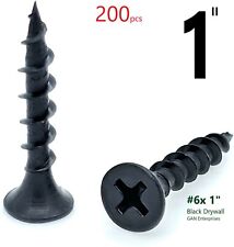 (200) Phillips Bugle Head #6 x 1 Coarse Drywall Wood Screw - Phos. Black / Gray - Simi Valley - US"