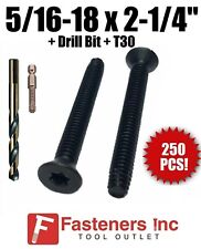 Qty 250 5/16-18 x 2-1/4Torx Trailer Flooring Floorboard Screws + DRILL BIT+T30 - Redding - US"