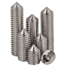 M3 M4 M5 M6 M8 M10 Hex Socket Set Screw Stainless 316 Cone Point Grub Screws - CN