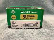 Hillman SOLID BRASS # 10 X 2 in. Phillips Wood Screws 100 pk - River Edge - US