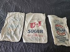 LOT/3; TG. 10# CLOTH SUGAR BAGS; U AND I;WHITE SATIN SUGAR