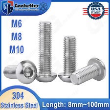 M6 M8 M10 Button Head Socket Cap Screws Allen Hex Drive Stainless Steel 18-8 304 - Ontario - US
