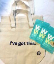 Weight Watchers 3 Canvas shopping bags + 3 Pkgs Food Saver Sheets New