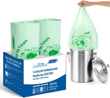 1.6 Gallon Compostable Trash Bags with Handle, 250 Count Small Compost Bags, Bio