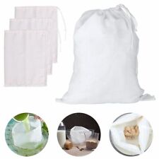 6/9/15pcs Organic Cotton Nut Milk Bag Food Strainer Brew Coffee Cheese Cloth USA
