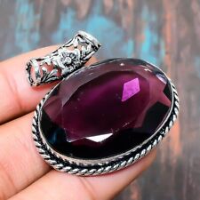 Amethyst Gemstone Handmade Jewelry Pendant 1.58 W228"
