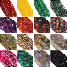 4mm 6mm 8mm 10mm 12mm Natural Agate Gemstone Round Spacer Beads Jewelry Making