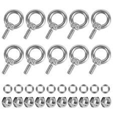10 Pack Eye Bolts with Nuts M6 Screw Eyebolt Stainless Steel Heavy Duty Eye Bolt - US