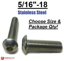 5/16-18 Button Head Socket Cap Screw Allen Bolt 18-8 Stainless Steel CHOOSE SIZE - Redding - US