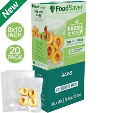 Vacuum Sealer Bags 8x10 Precut Clear Vacuum Seal Bags For Food Storage 1qt 20ct"