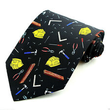 Construction Tools Men's Necktie Home Improvement Work Tool Hats Black Neck Tie