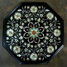 16 black Marble Dining Coffee corner Center Table Top inlay antique Mosaic d57"