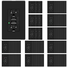 GFCI Outlet 15 Amp Tamper-Resistant LED Indicator with Plate Outdoor Black × 100 - South El Monte - US
