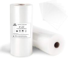Wevac Vacuum Sealer Bags 8x50 Rolls 2 pack for Food Saver, Seal a Meal, Weston.